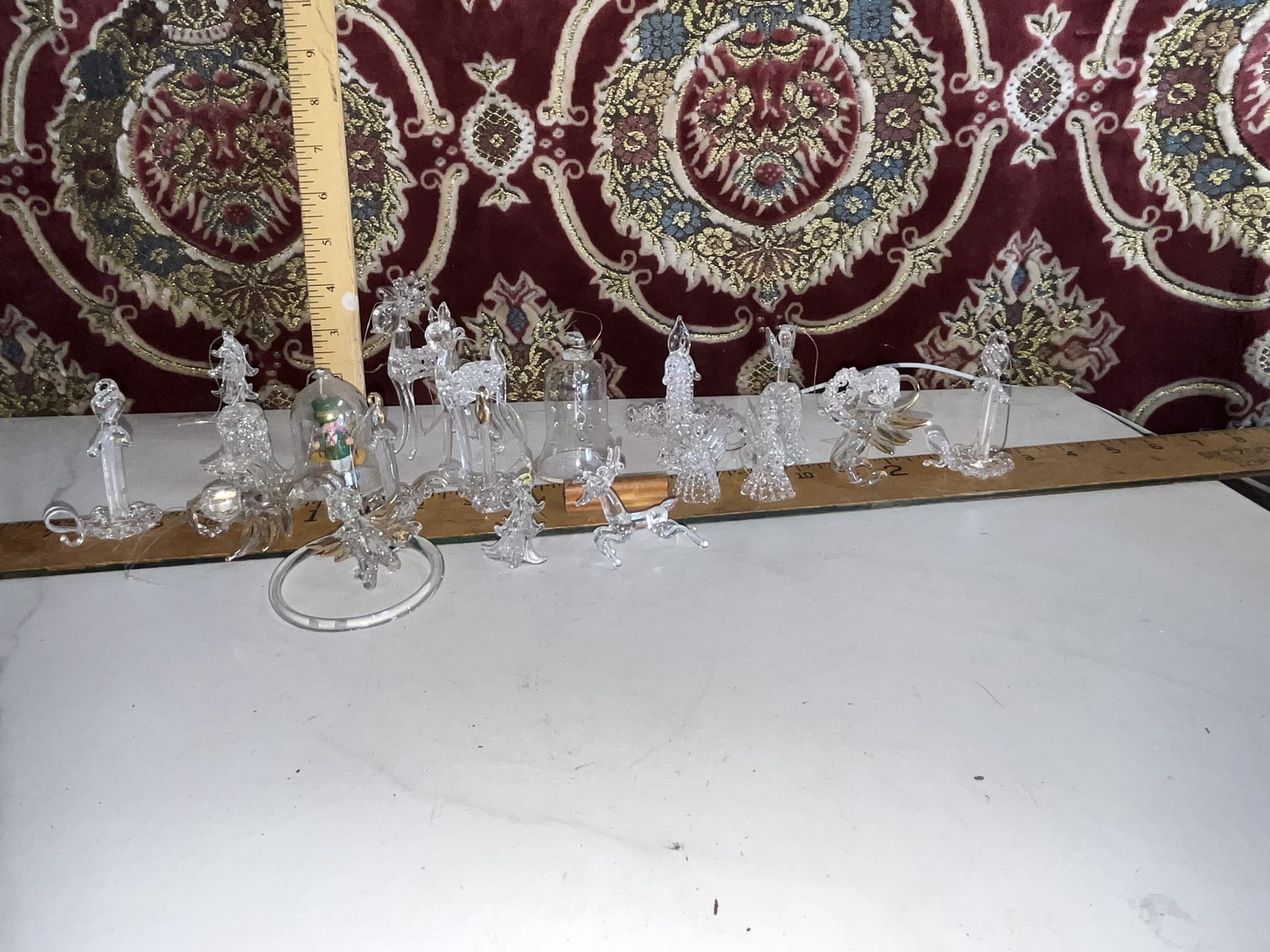 Blown Glass Christmas Ornaments Angels Cherubs Reindeer Candles Bell