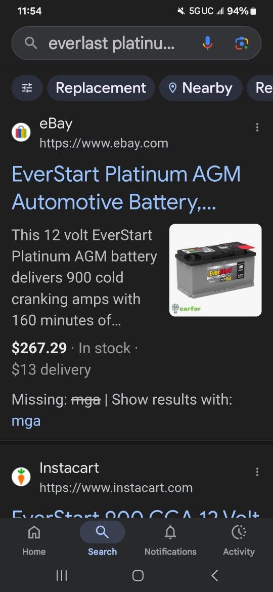 EVERSTART PLATINUM MGA H8