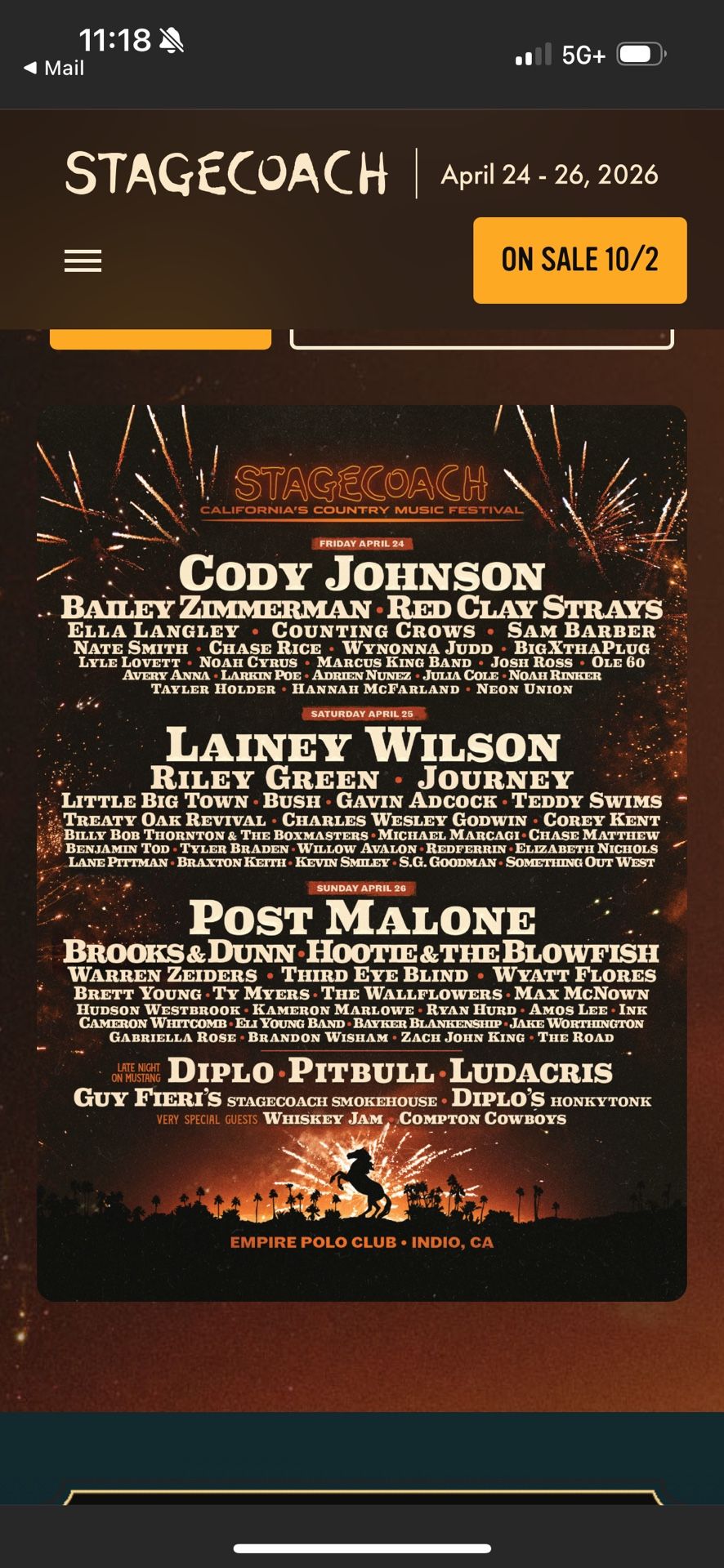 Stagecoach 2026 Tickets