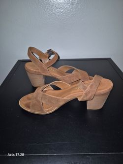 🪵 TAN SUEDE BLOCK HEELS | Size 8 | Boho Summer Vibes