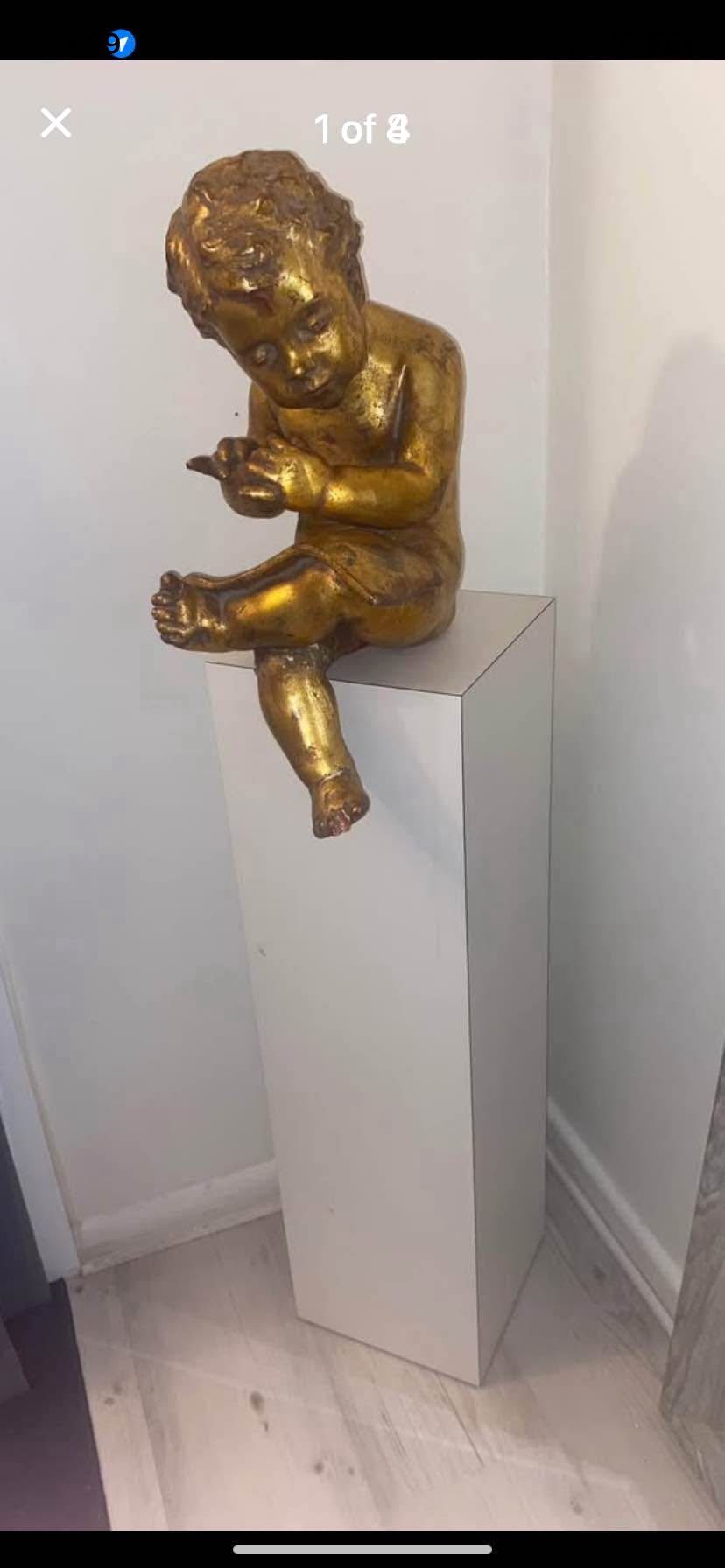 Gold Statue & Pedestal Included 