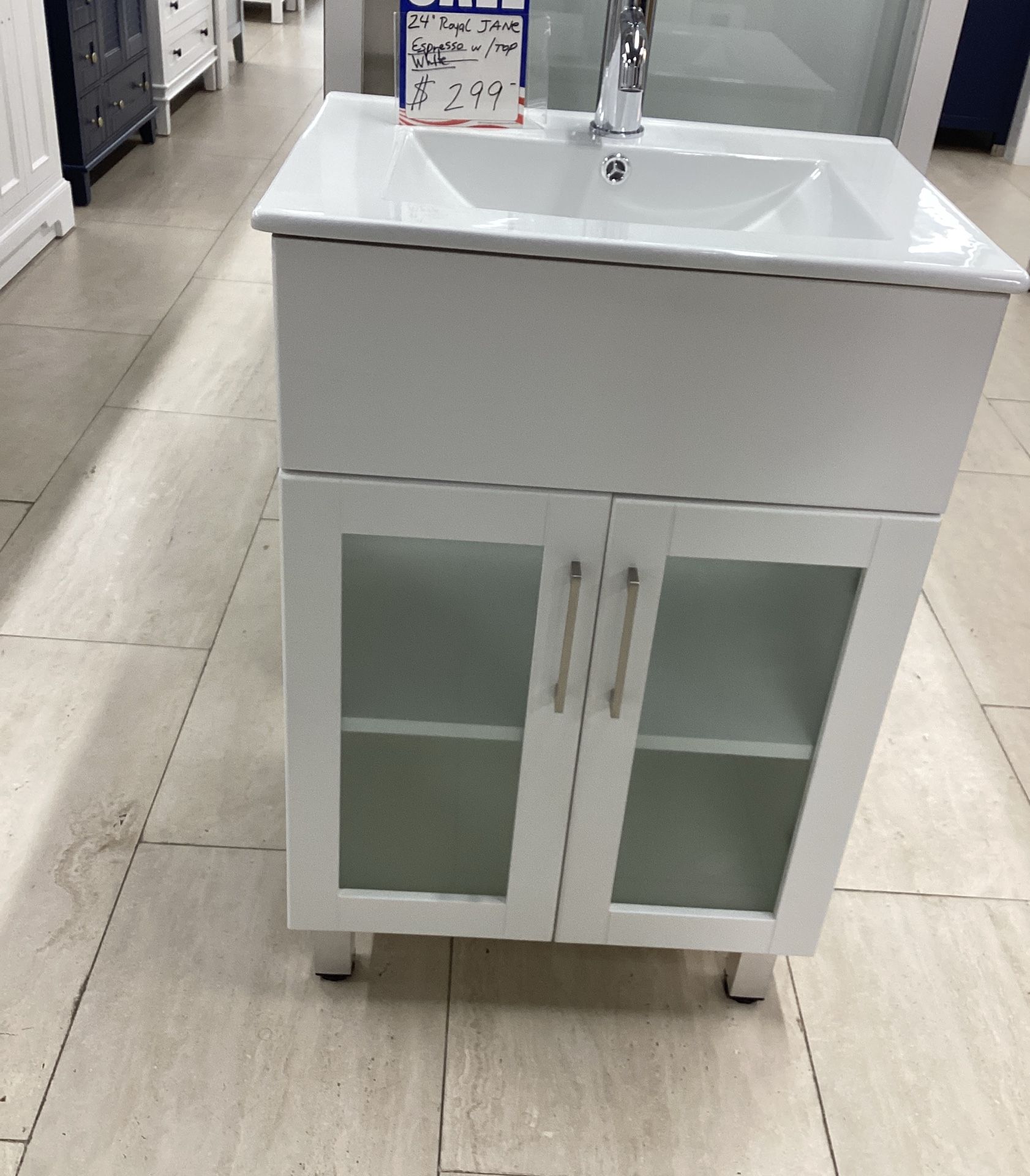 24” Bathroom Vanity Solid Wood Fully Assembled Soft Closing Doors Ready For Pick Up