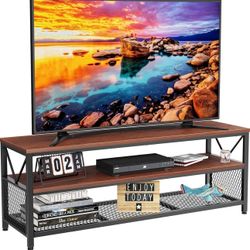 NOBLEWELL HOME NWRTS3E-TV TV Stand 55 Inch, Vintage Red