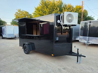2027 New 6x12 SA Screwless Vending Enclosed Trailer | Blackout | Spoiler Package | Mini Split | .08 Polycor | Dexter Axle | 1219 (BLACK