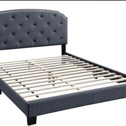 Fulll Size Charcoal Burlap With Ortho Matres.colchon 