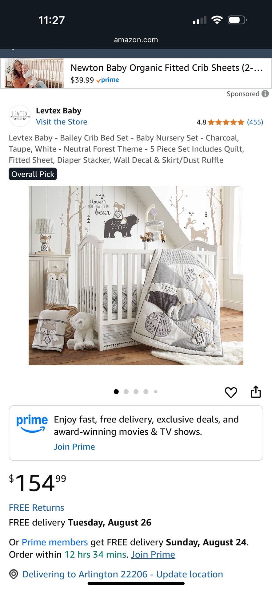 Baby Crib Bed Set