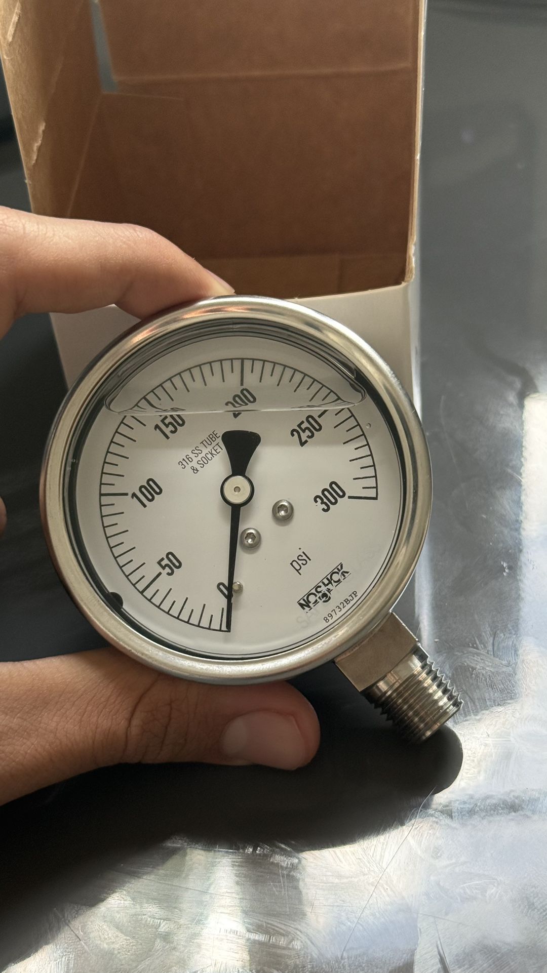 NEW! Professional NOSHOK 300 PSI Stainless Steel Pressure Gauge