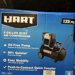 HART Black 135 PSI Oil-Free Electric Air Compressor 8 gal