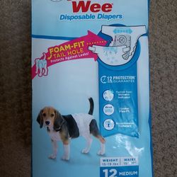 Four Paws Wee-Wee medium DOG Puppy Disposable Diapers 12 Count New Unopened