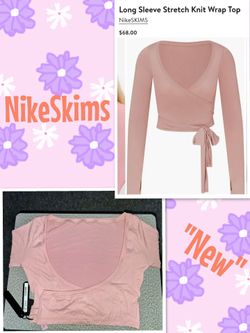 NikeSKIMS Stretch Knit Women's Long-Sleeve Wrap Top