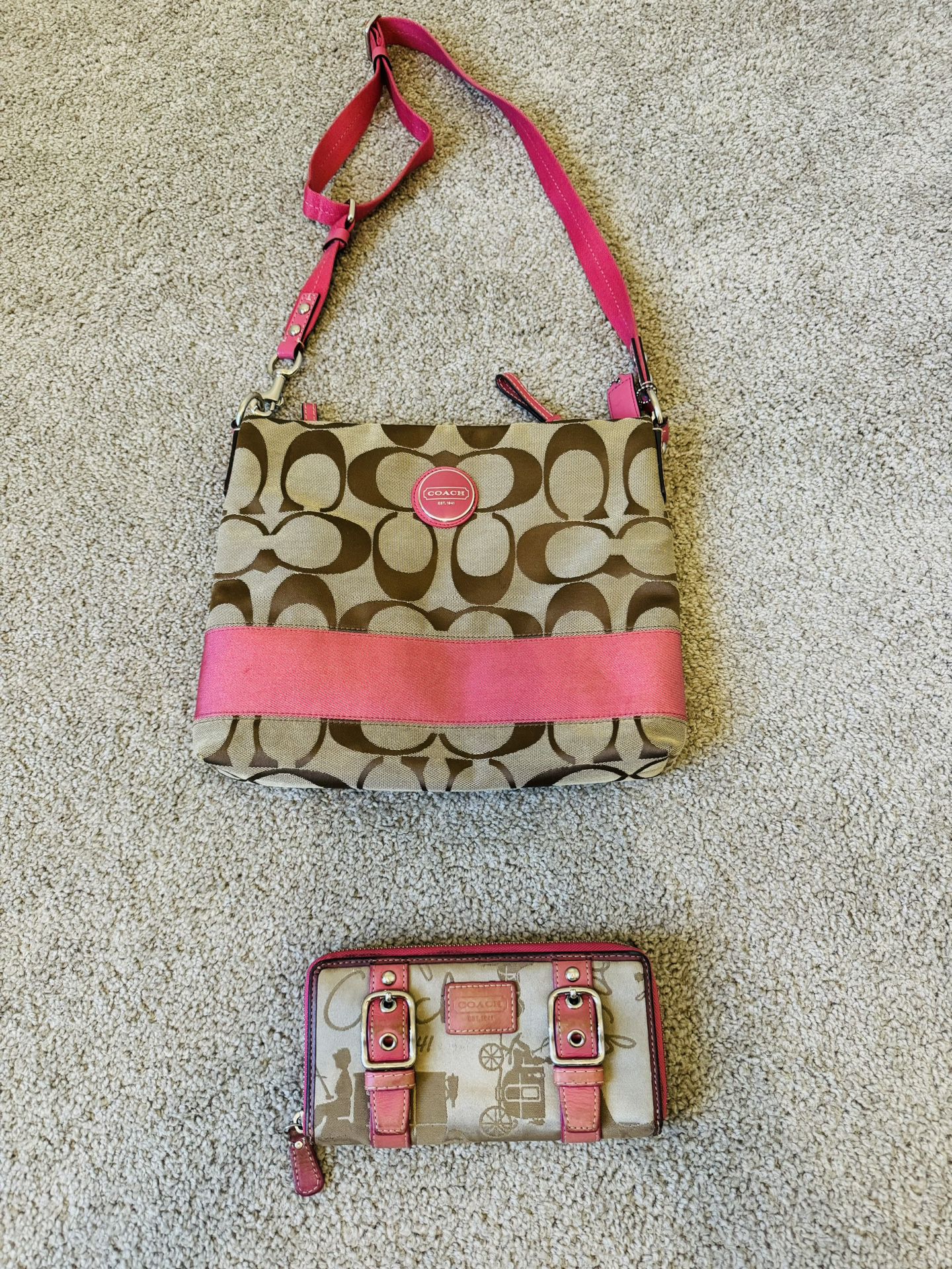 Coach PINK crossbody bags with wallet
