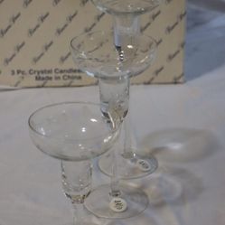 PRINCESS HOUSE Crystal Candleholders - Set of Three - #444