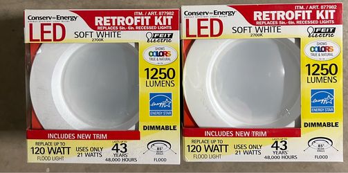 2x LED Retrofit Light Kits 1250 lumens 120 watt