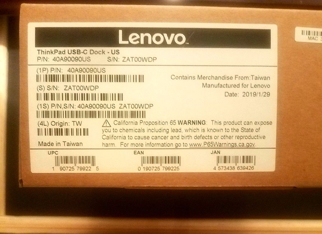 40A90090US Lenovo USB-C Dock Supports Charging For Thinkpad 13 2nd Gen