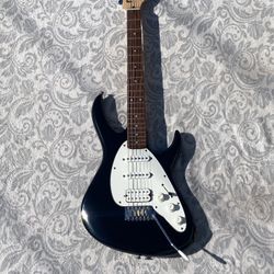 Used Black and White Carlo Robelli Electric Guitar 