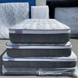 Queen Bamboo Plush Comfort Europillow Top 12inch Matres!