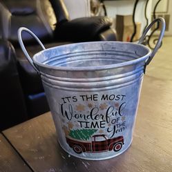 Galvanised Christmas Bucket