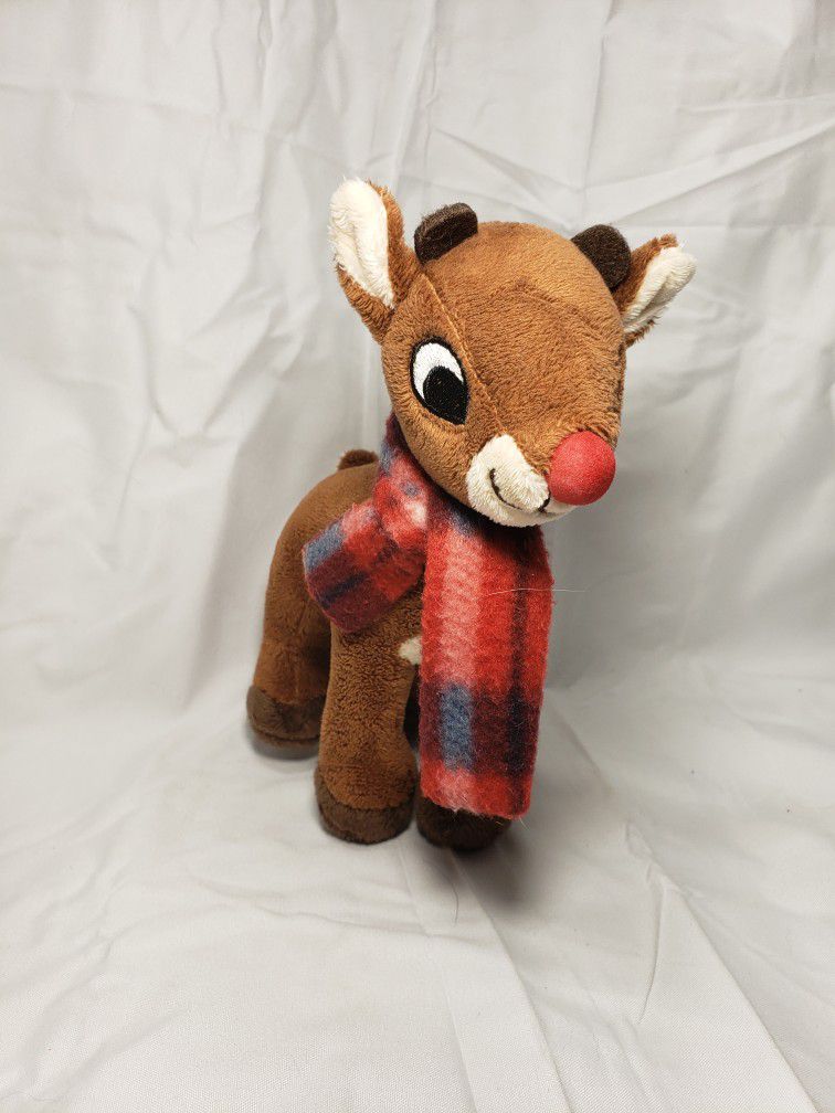 Rudolph the red nosed reindeer plush 7 1/2" T X 7 1/2" W . Good condition and smoke free home. 