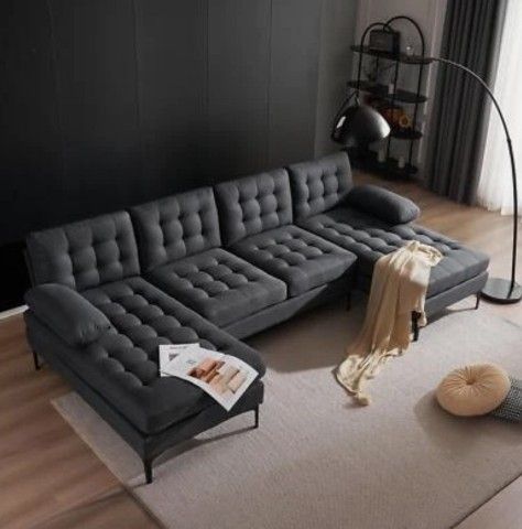 Modern Dark Grey Sectional Sofa