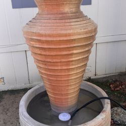 Working water fountain with pump