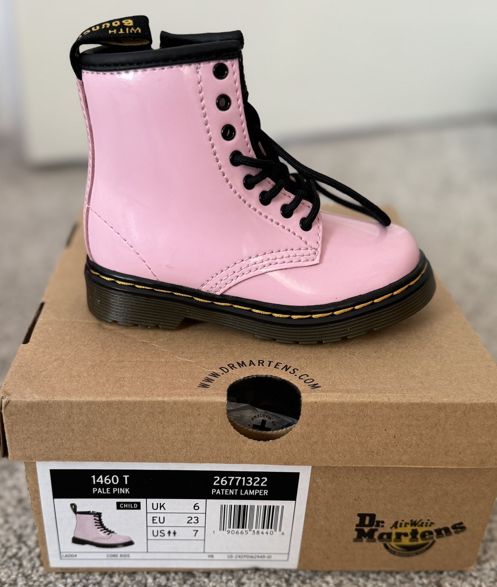 Toddler Dr. Martens Pink Boots Size 7