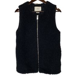 Wilfred Aritzia Women’s Chatou Sherpa Long Vest Black size Small
