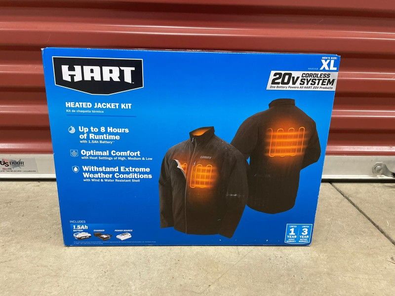 HART 20 Volt Men's Heated Medium Duty Jacket Kit Black X Large