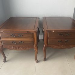 MidCentury Wood Nightstands / Side Tables - Pair