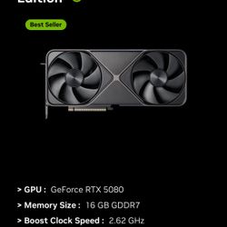 5080 Graphics Card NVDA RTX FOUNDERS EDITION