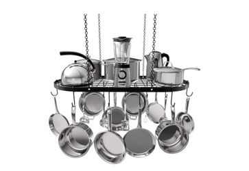 Vdomus Heavy-Duty Hanging Pot Rack - 33x17 Inches