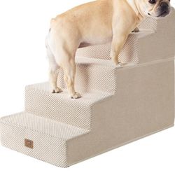 Dog Stairs for High Bed 22.5"H, 5-Step Dog Steps for Bed,