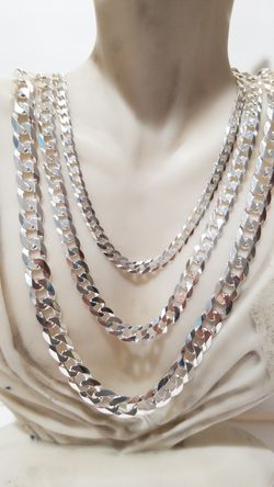 Sterling silver 925 Cuban link chains Italian silver.