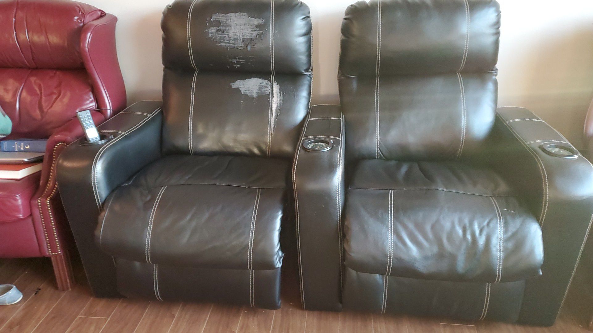 Leather Recliner/ Theater chairs