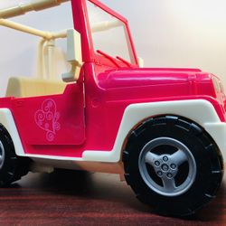 Our Generation Doll OG Pink Jeep Vehicle 24" long Fits 18" American Girl Dolls