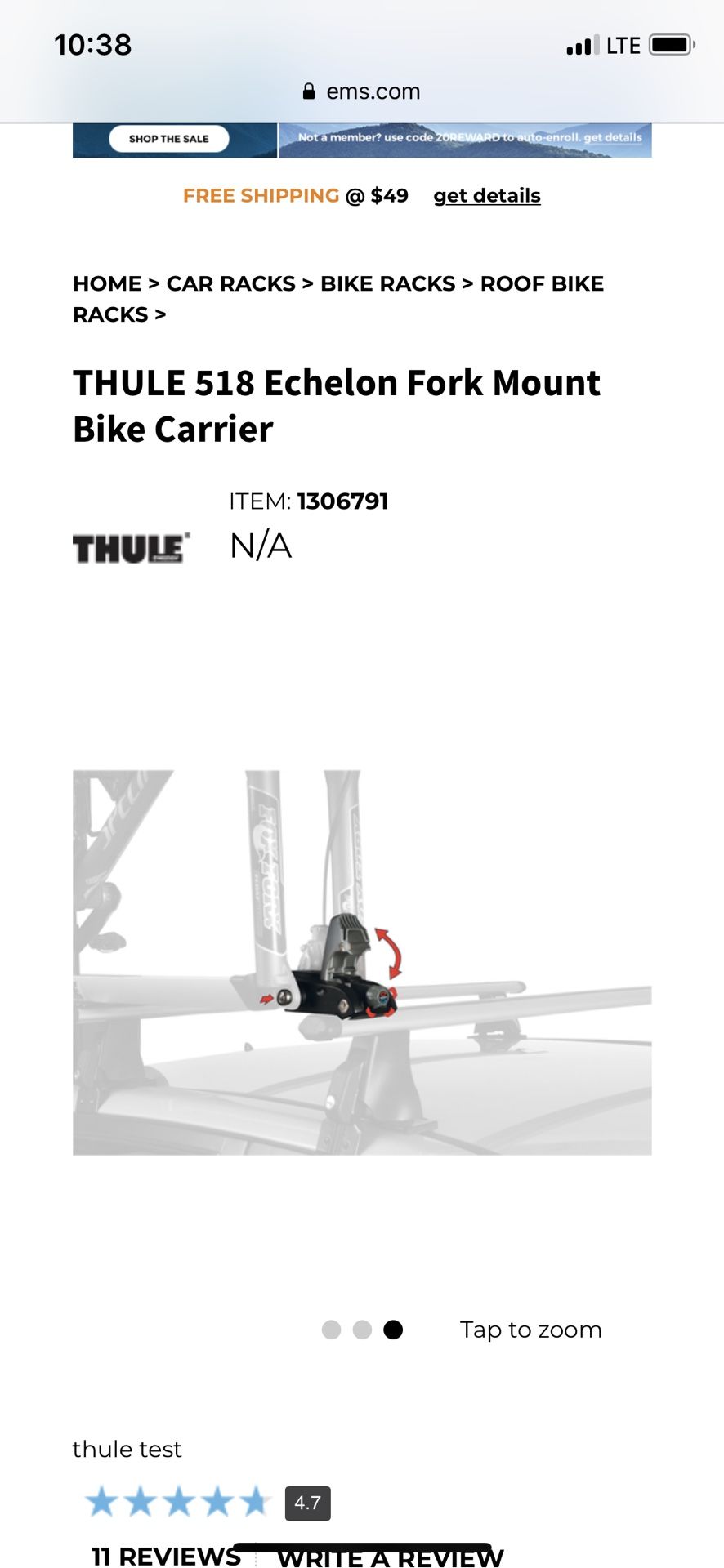 Pair 2 of Thule Echelon 518 Bike Racks for Sale in Lafayette CA