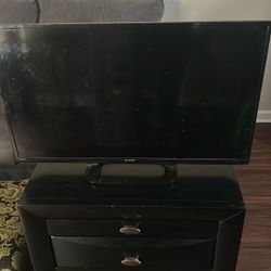 Table, Sectional and Flat Screen TV