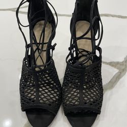 Vince Camuto Black Lace Up Heels