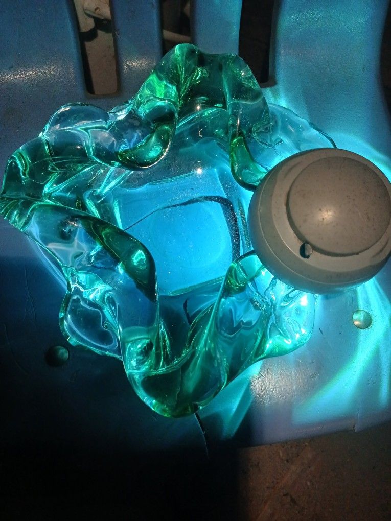 Vintage Blue Murano Ashtray Art Glass 