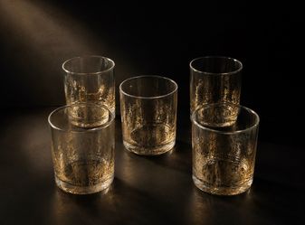 Gold Forest Whiskey Glasses - Set of 5 - Mint Condition