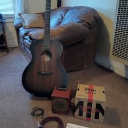 Steve Vai Spark Mini Guitar Amp And Tangle Wood Electric Acoustic Guitar 