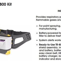 3M Versaflo TR-800-ECK Air Purifying Respirator Easy-Clean Kit INDOOR/OUTDOOR