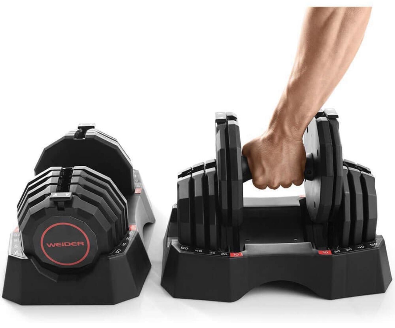 Weider Select-A-Weight Adjustable 50 Pound Dumbbells
