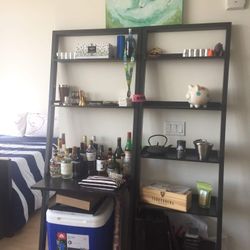 Crate & Barrel Sloane Leaning Bookcase and Desk Set
