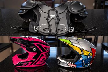 Dirtbike helmets, football pads