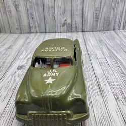Vintage Marx Toys LM14 Friction US Army Military Police Car Gun Flint Spark