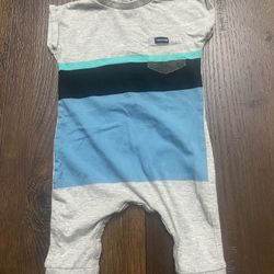 Boys Gray Teal Volcom Pant Romper Size 6/9 Months #7