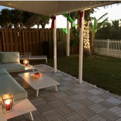Outdoor Sectional Sofa Set With 2 Interested Side Tables 