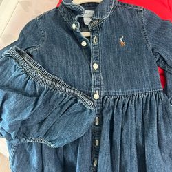 Ralph Lauren Denim Dress With Underwear Size 12 Months 