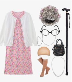 Old Lady Granny Halloween Costume Set