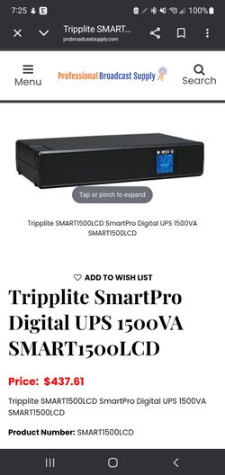 Triplite Smart 1500 Backup battery(No batteries)